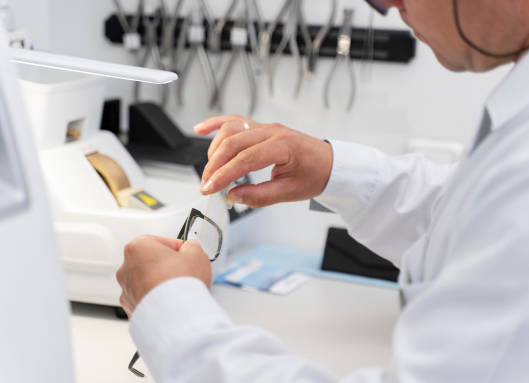 job-2 - Luzerne-optical optician checking a glass